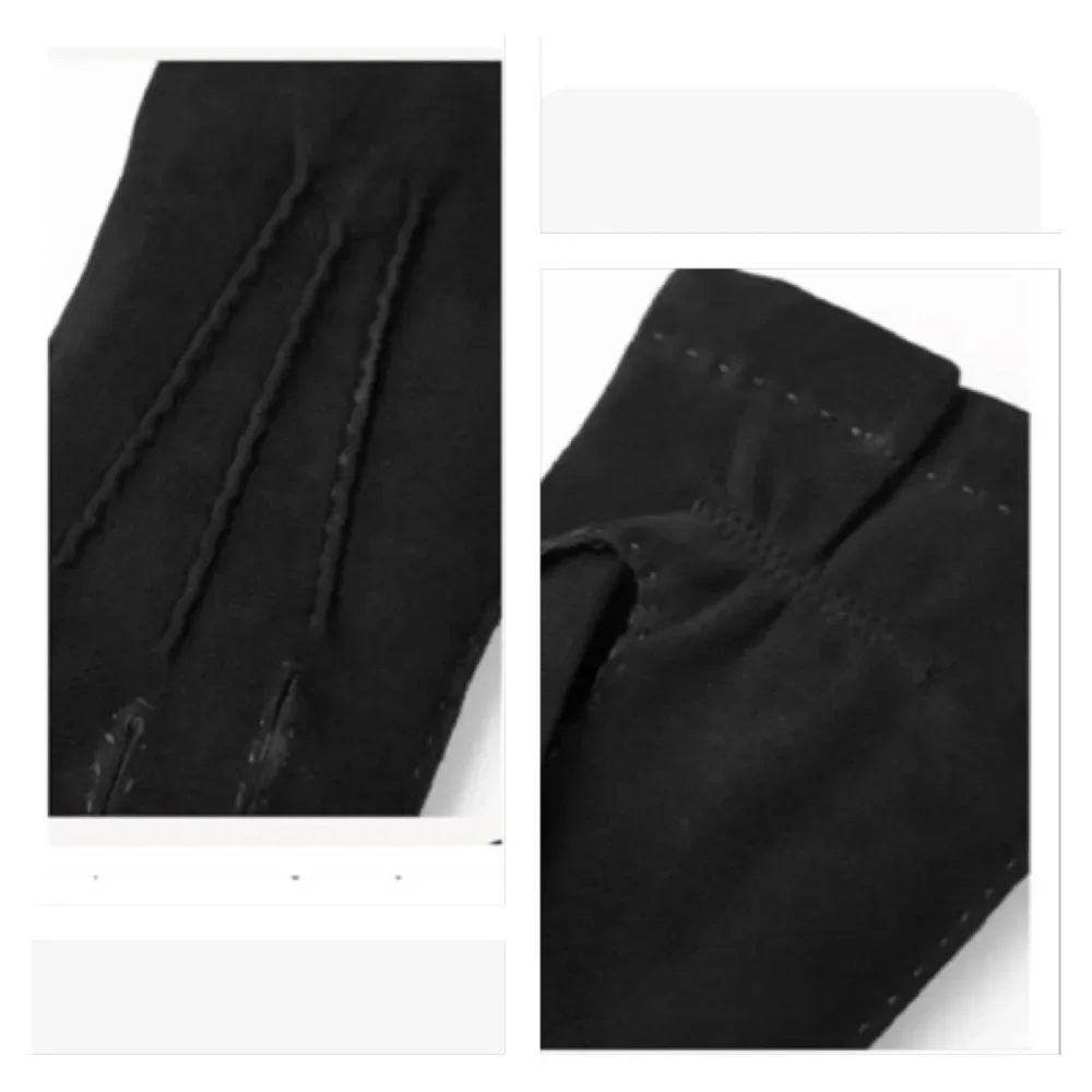 HESTRA Hair-sheep Suede Cashmere Lined Black Gloves Size 9